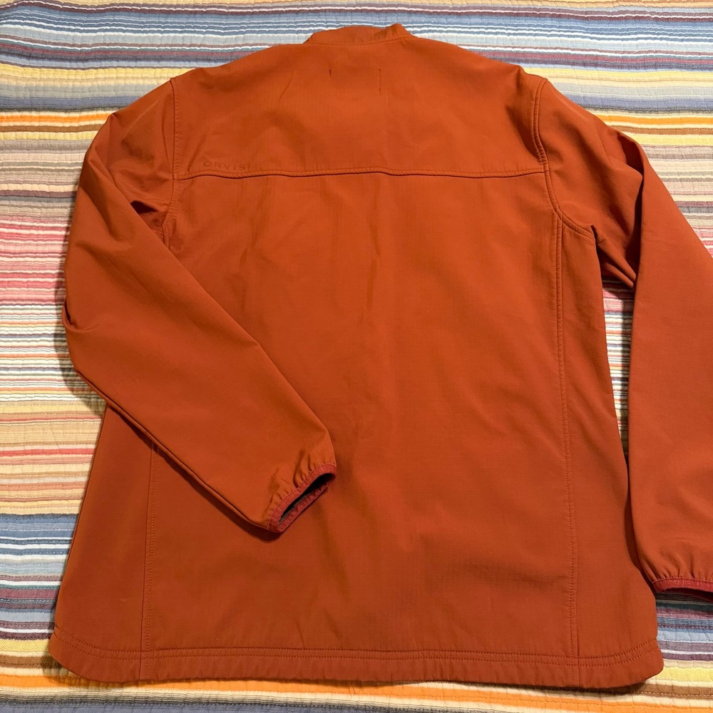 Orvis Mens Softshell Fleece Lined Jacket Burnt Orange Grey 25ZR Size Medium - Picture 6 of 8